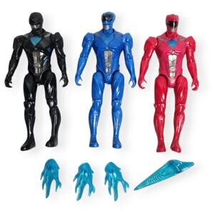 Saban's Power Rangers Lot of 3 Action Figures 5.25" Loose With Accessories Used